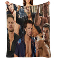 Sebastian Stan Collage Travel-friendly Throw Blanket