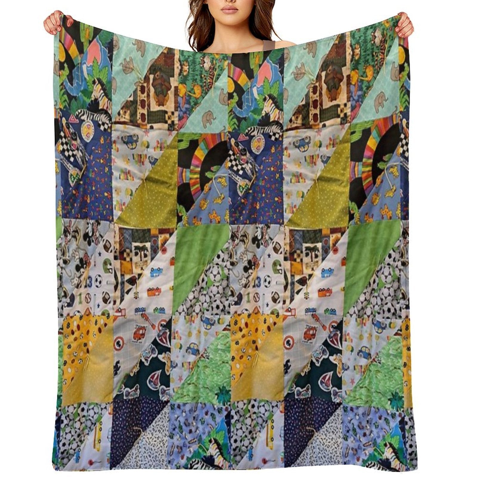 Kids Colorful Animal Funky And Fun Travel-friendly Throw Blanket