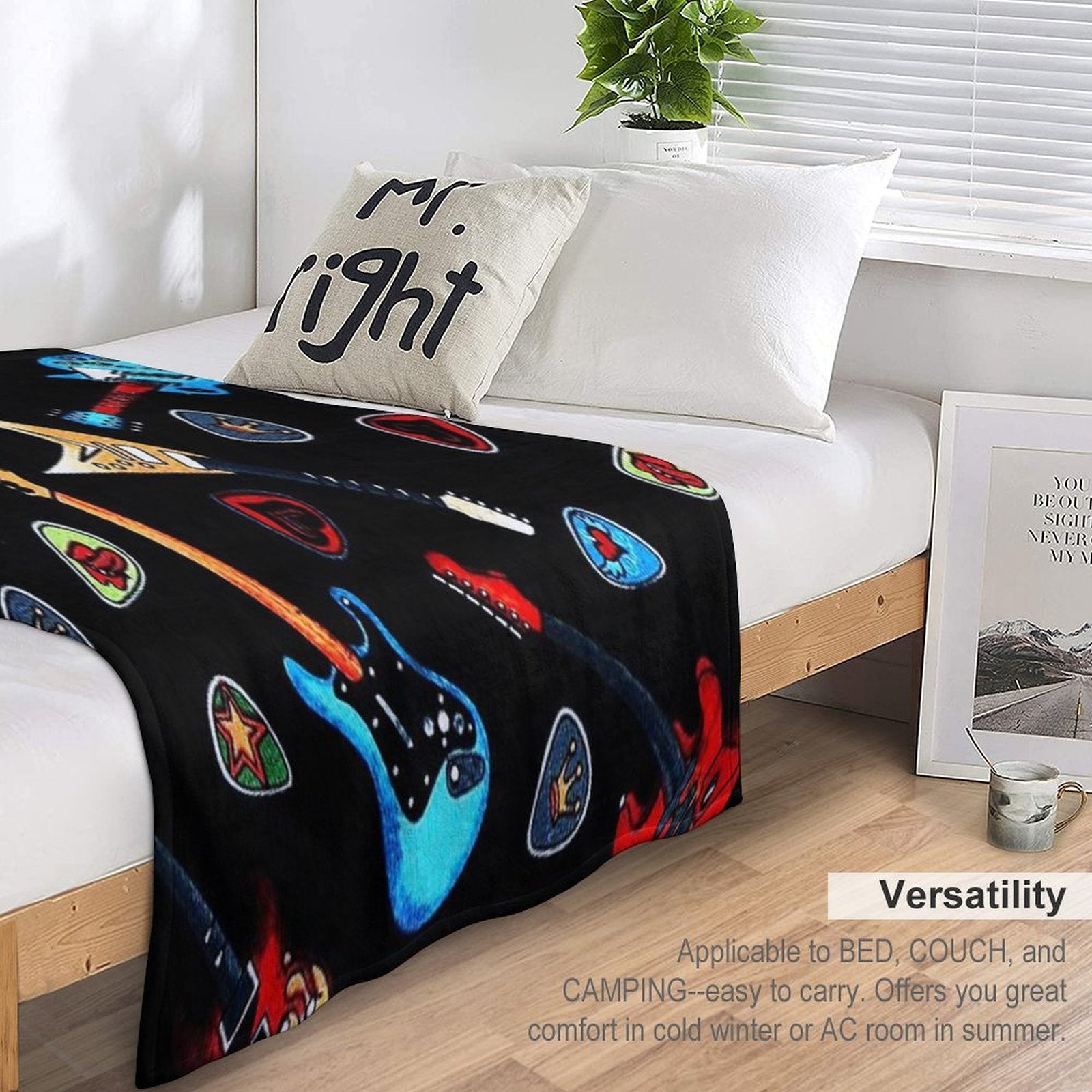 Electric Rock Guitars Velvety-soft Throw Blanket