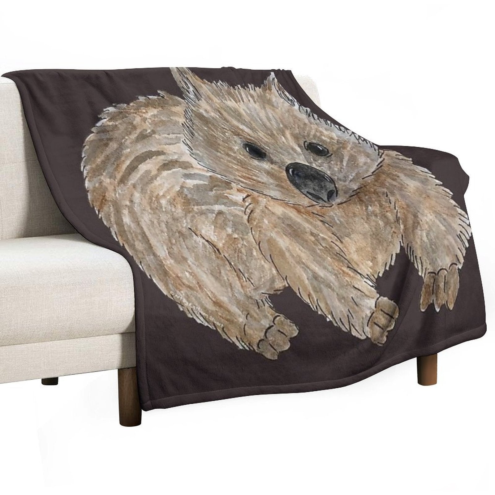Wombat - Australian Animal Painting Shrink-resistant Throw Blanket