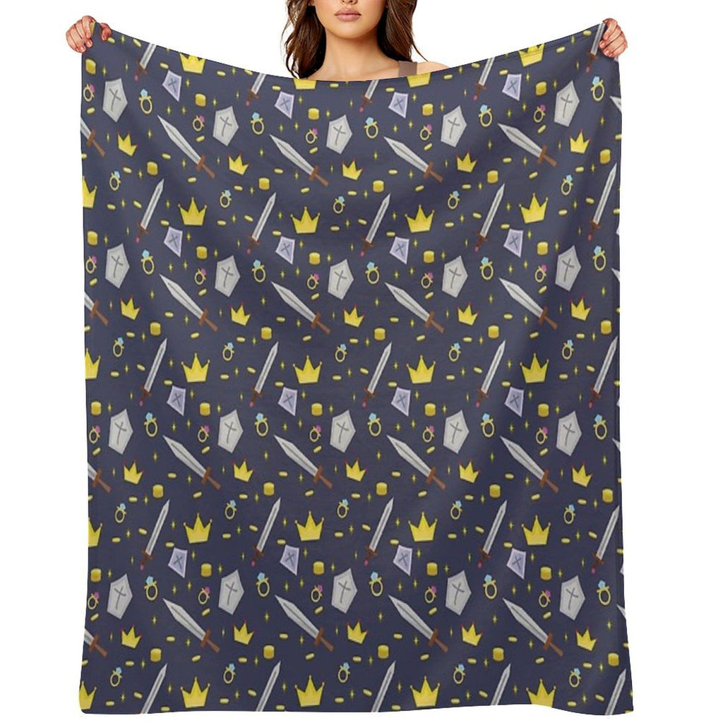 Adventure in The World of Knights Sustainable Throw Blanket