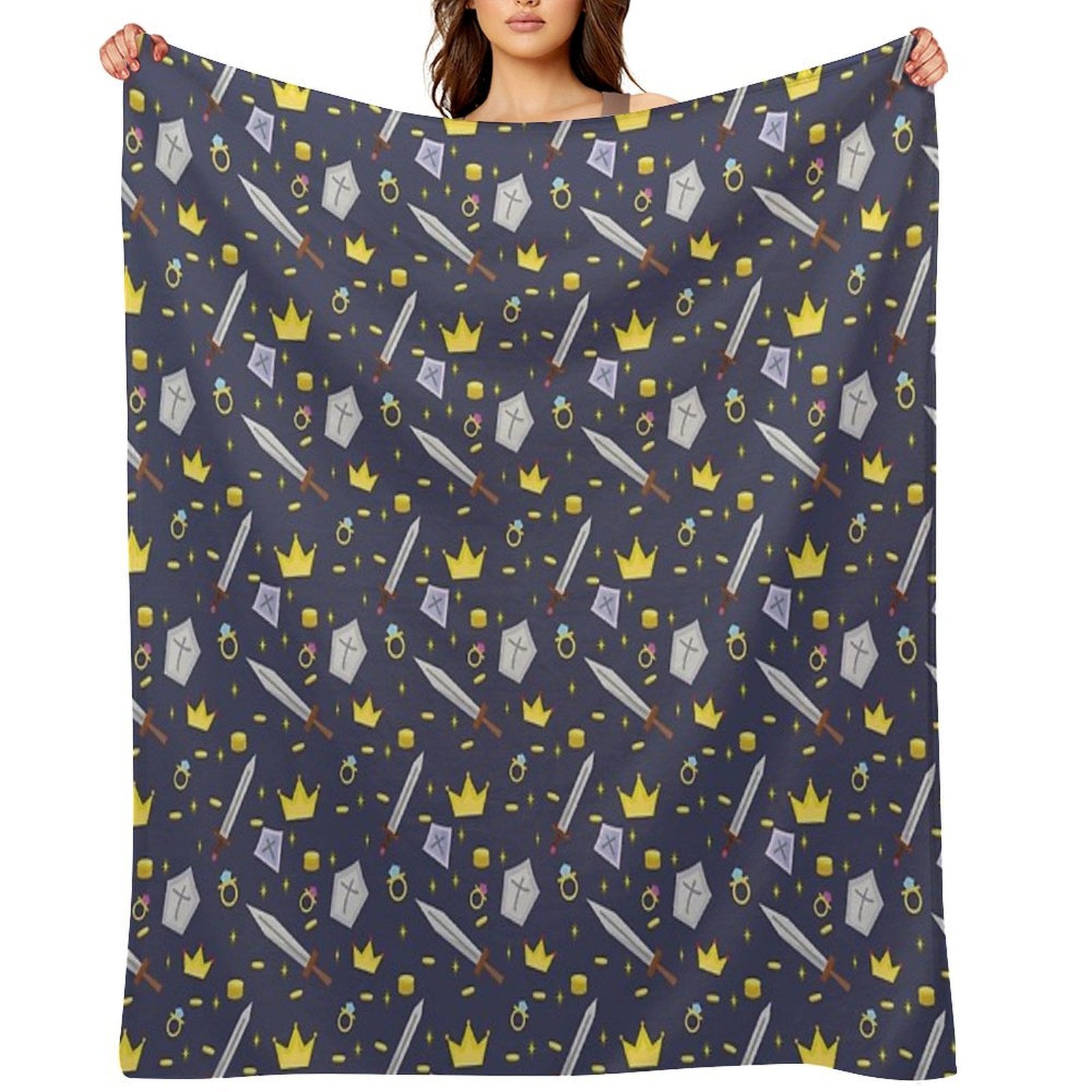 Adventure in The World of Knights Sustainable Throw Blanket