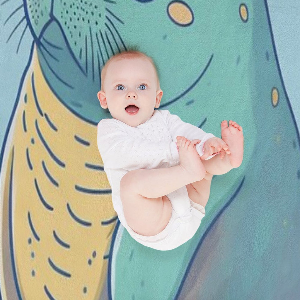 Adorable Fat Baby Seal - Playful Seal Design for Seal Lovers Easy Care Throw Blanket