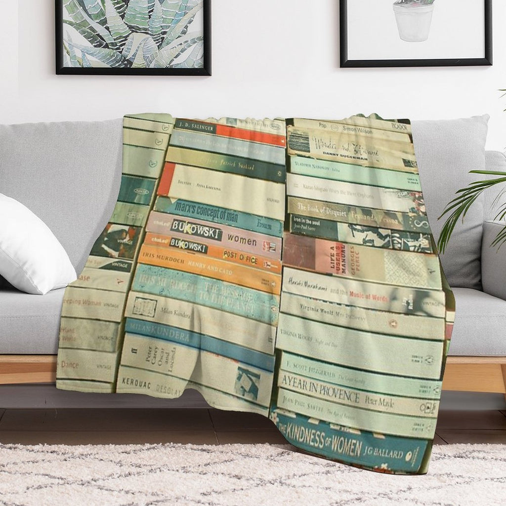 Bookworm Shrink-resistant Throw Blanket