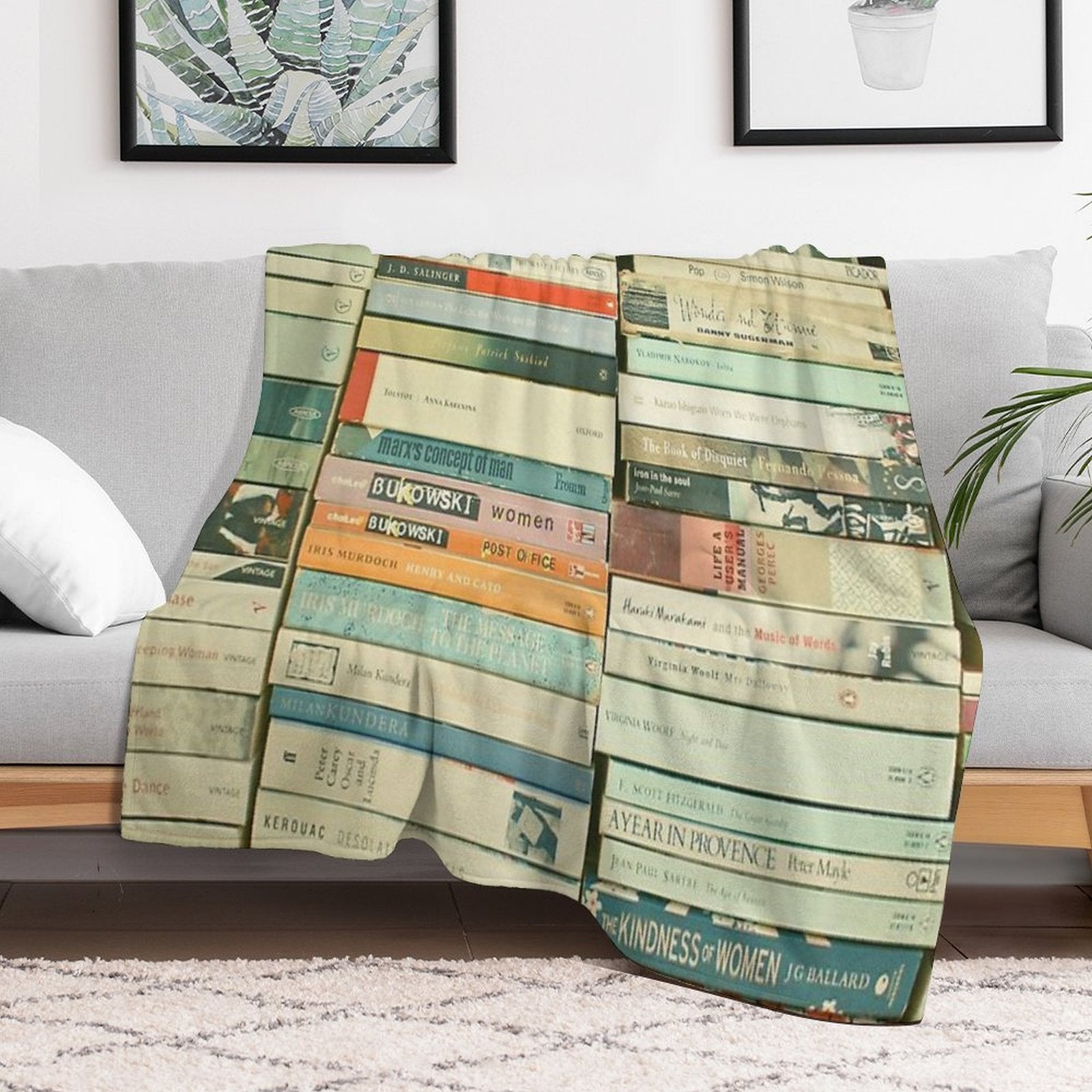 Bookworm Shrink-resistant Throw Blanket