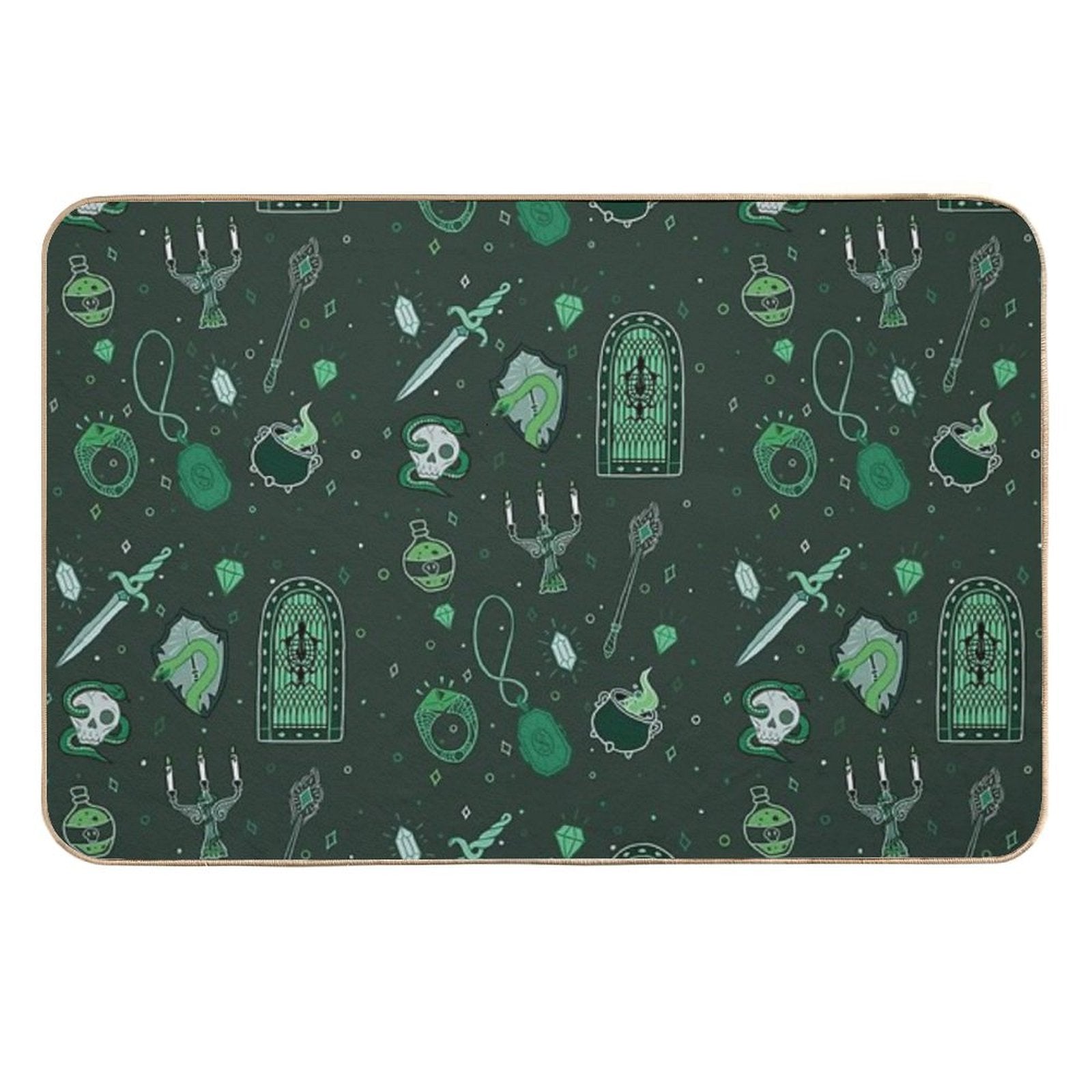 Snake Serpent Emblem Ambitious Cunning T-Shirt Sticker Phone Case House Green  Absorbent Bath Mat
