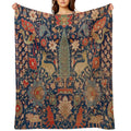 17th Century Persian Rug Print with Animals Quick-dry Throw Blanket