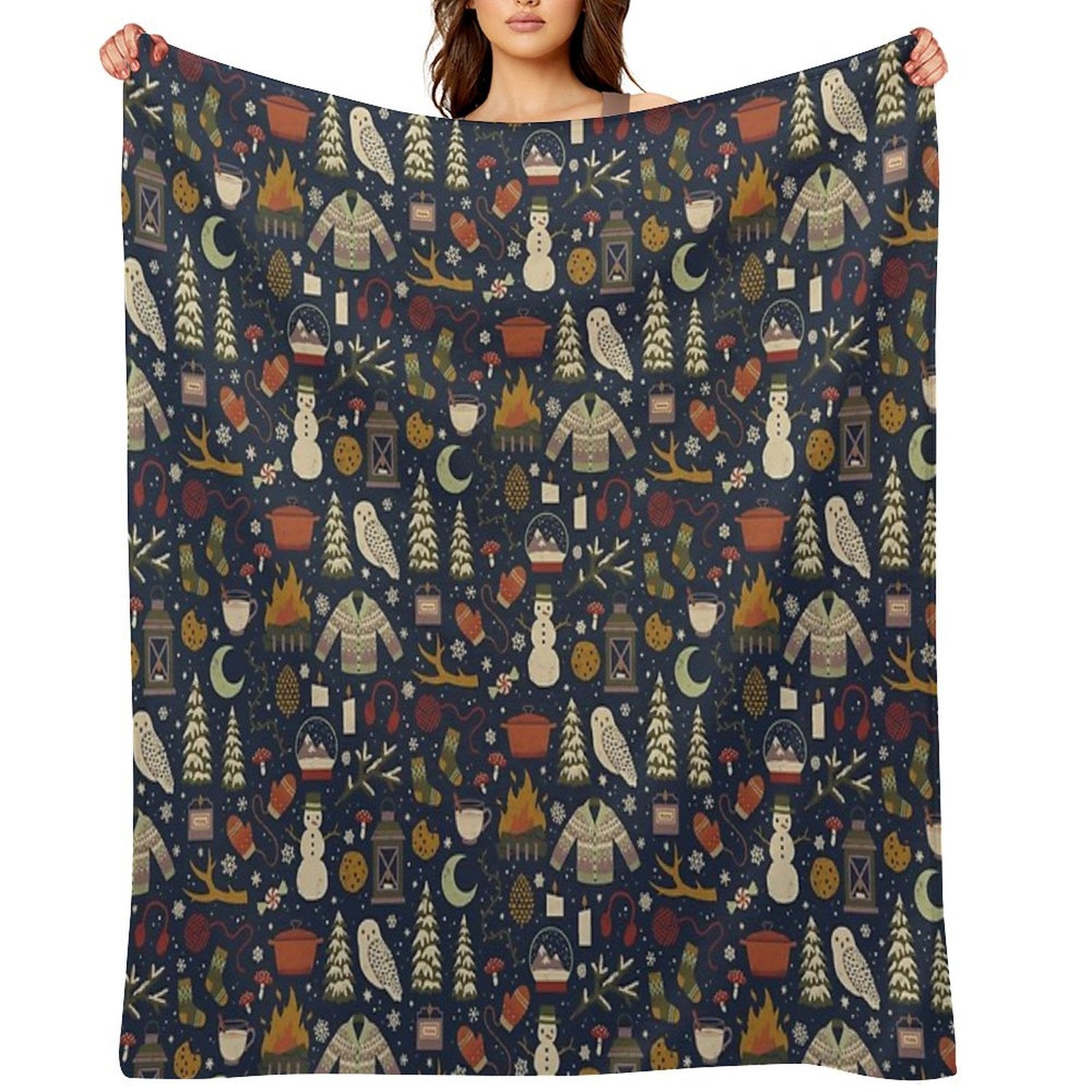 Winter Nights Plush Throw Blanket