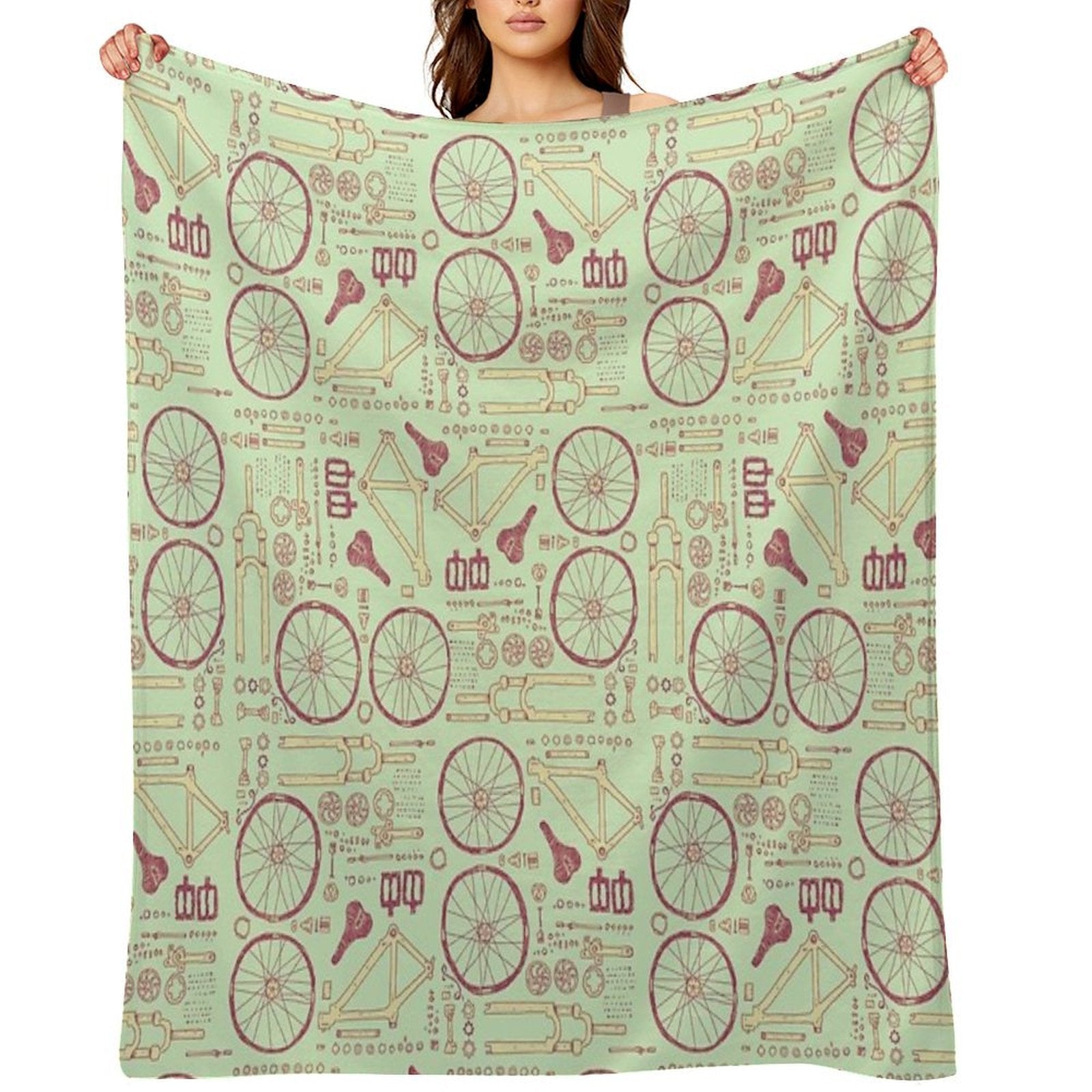 Bicycle Parts Compact Throw Blanket