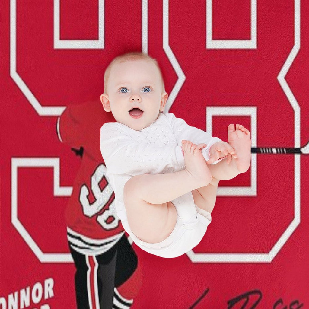 Connor Bedard Blackhawks #98 Signature Art Anti-pilling Throw Blanket