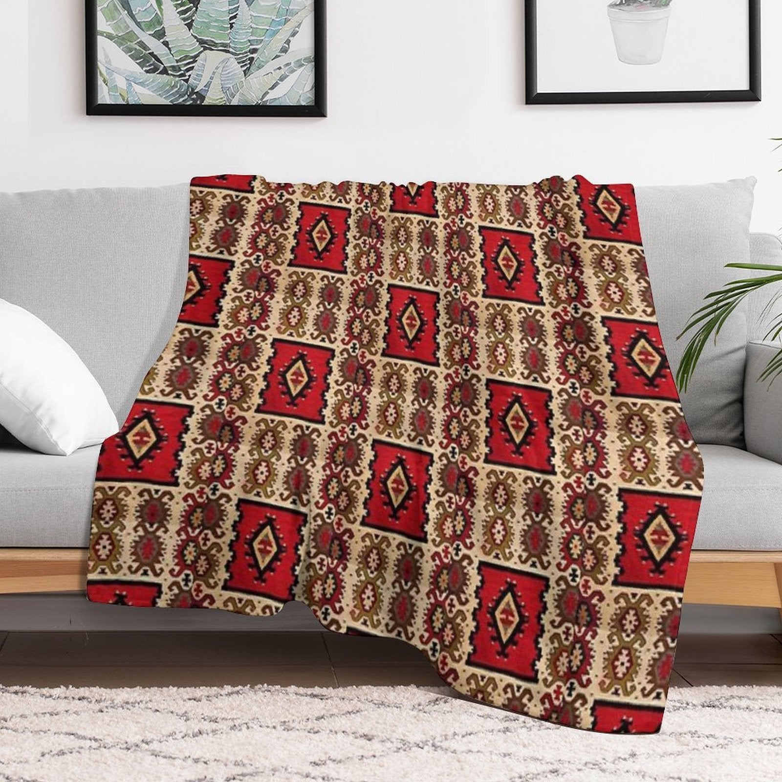 Bosnian Rug,pattern Wrinkle-free Throw Blanket