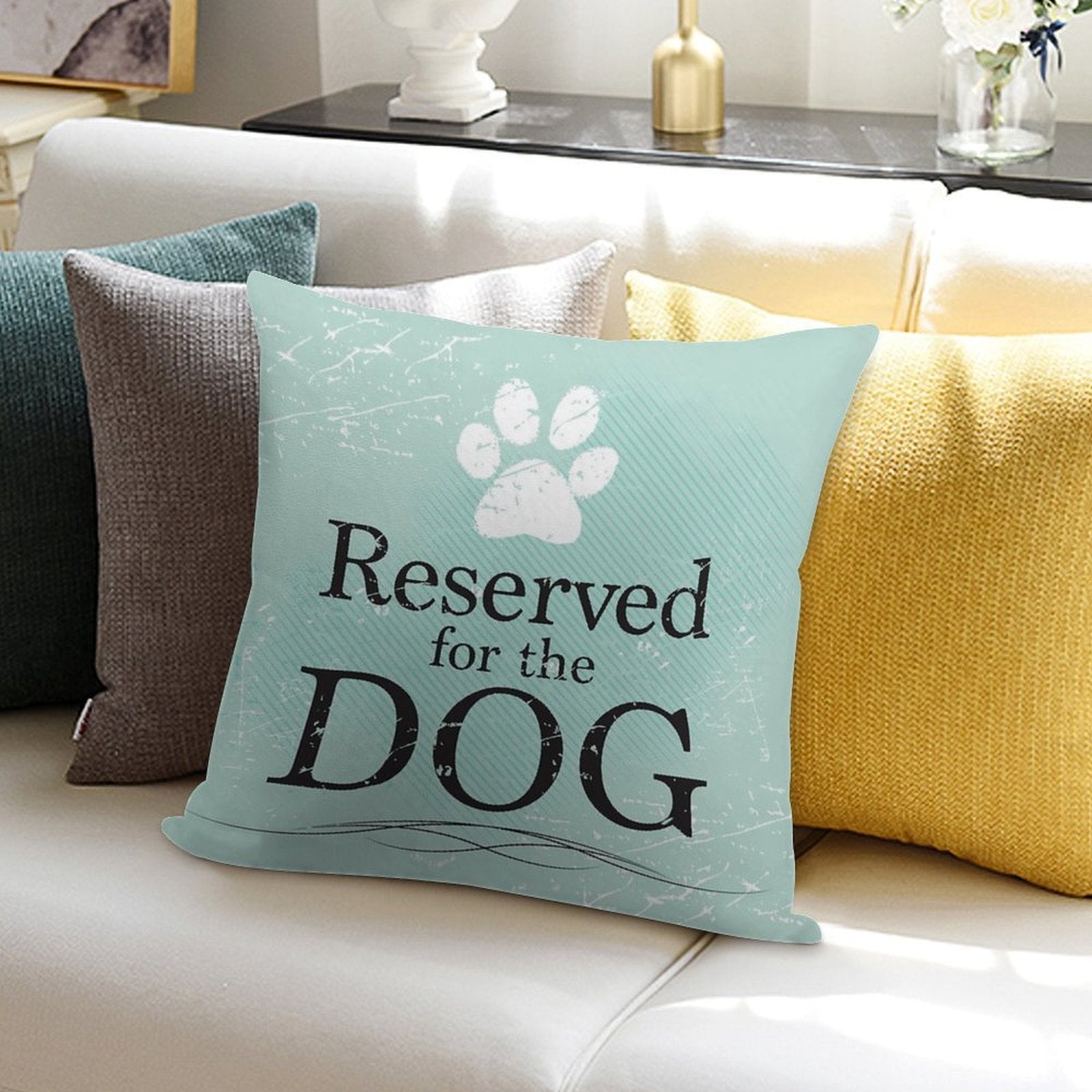 Reserved for The Dog Soft High-Density Material Throw Pillow