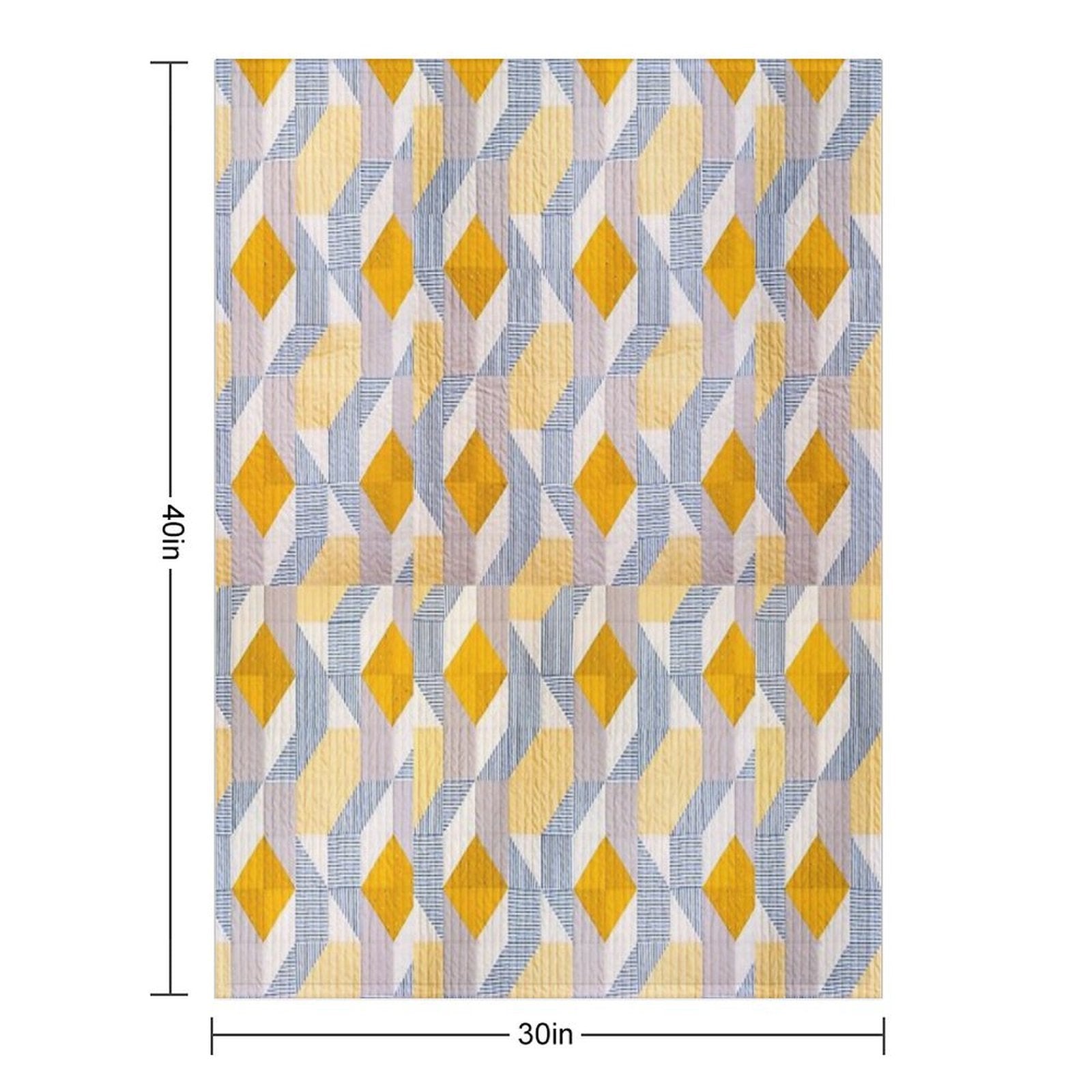 Quilted Geometric Patchwork Ethic Pattern Boho Eco-conscious Throw Blanket