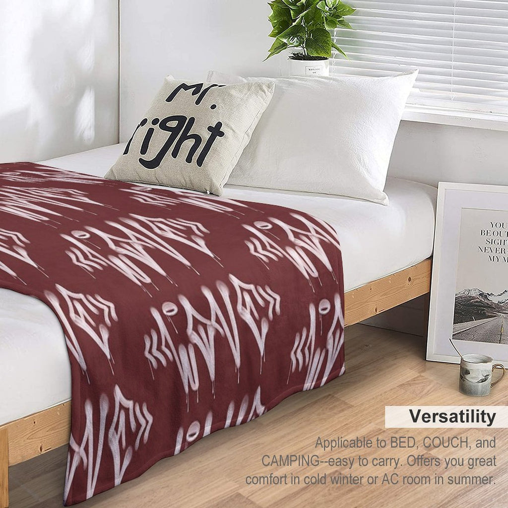 LOVE in Pixo Style - Graffiti Drip Tag Travel-friendly Throw Blanket