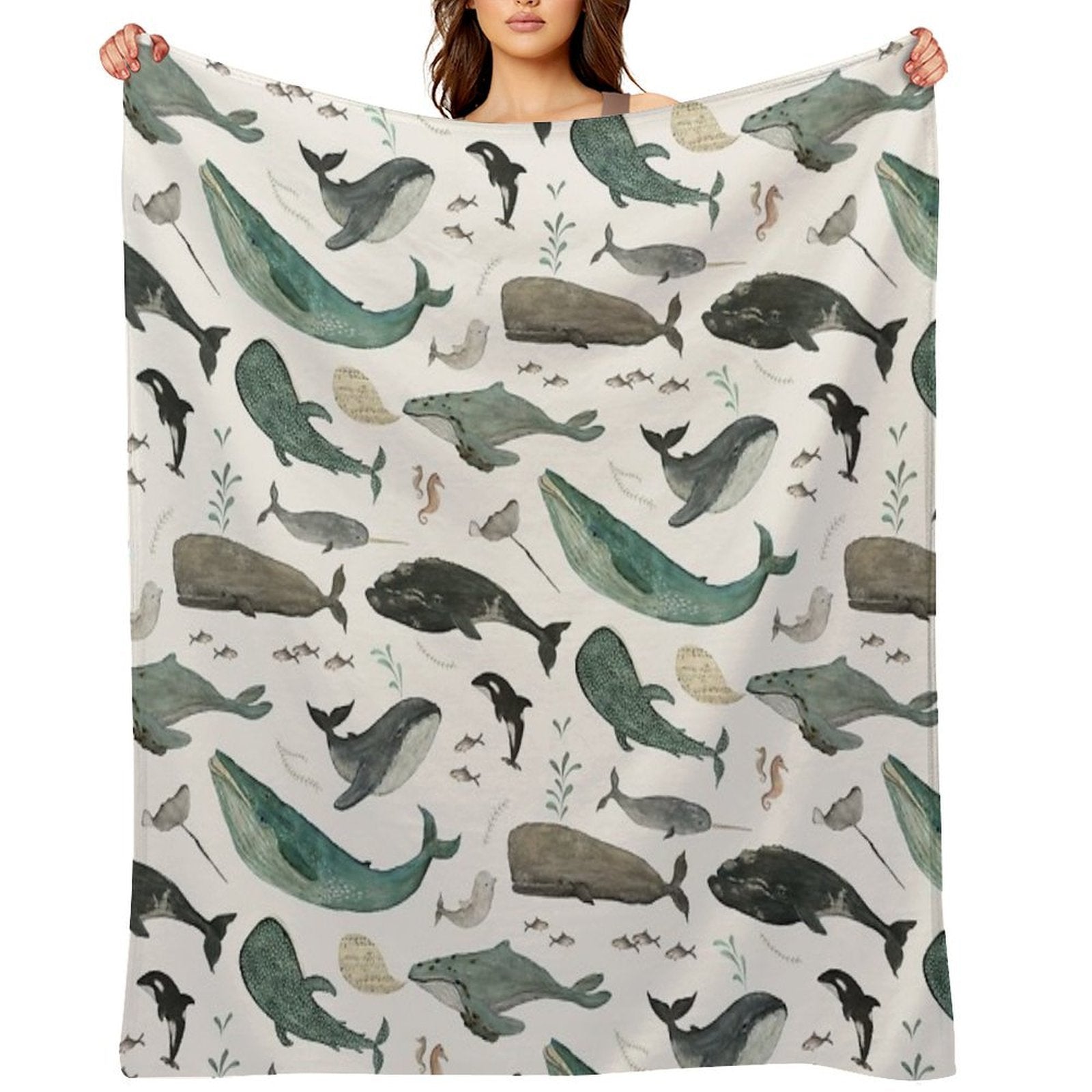 Whale Song Eco-conscious Throw Blanket