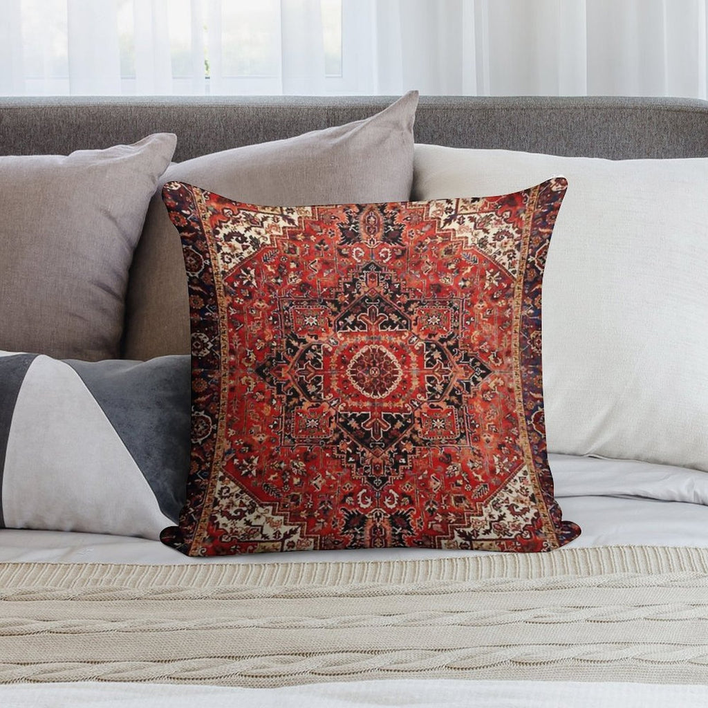 Heriz Antique Vintage Boho Persian Carpet Print Soft Skin-Friendly Throw Pillow