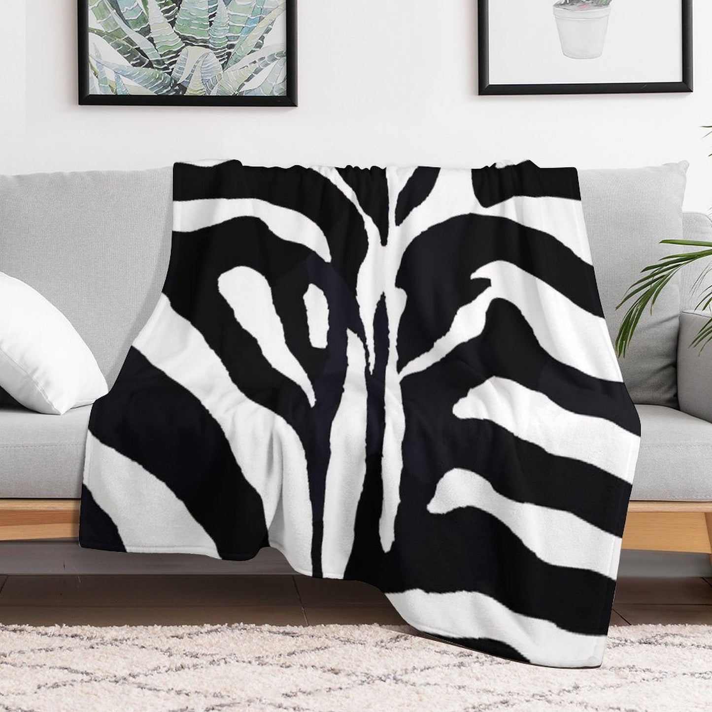 Zebra Print Travel-friendly Throw Blanket