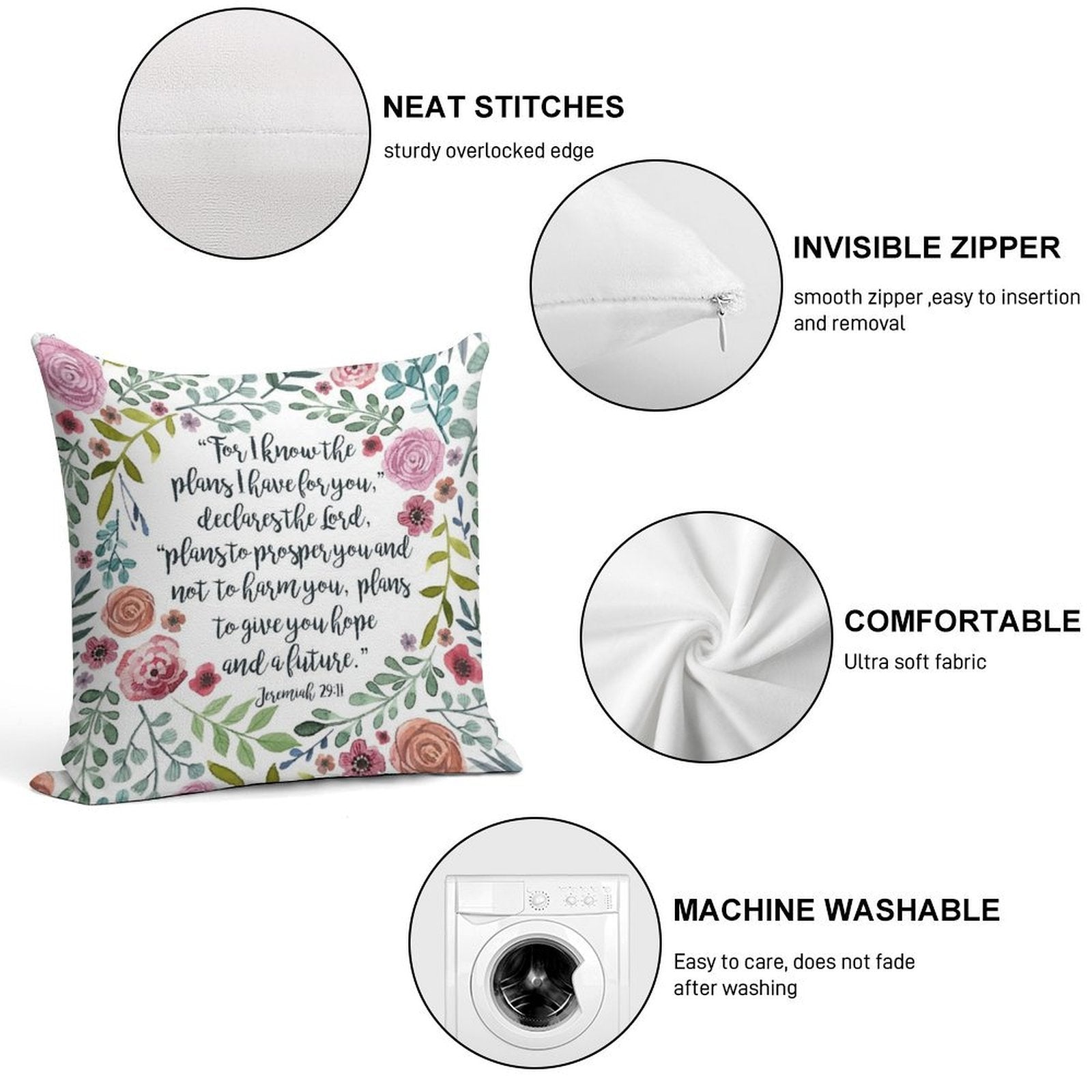 Jeremiah 2911 Soft Fade-Resistant Throw Pillow