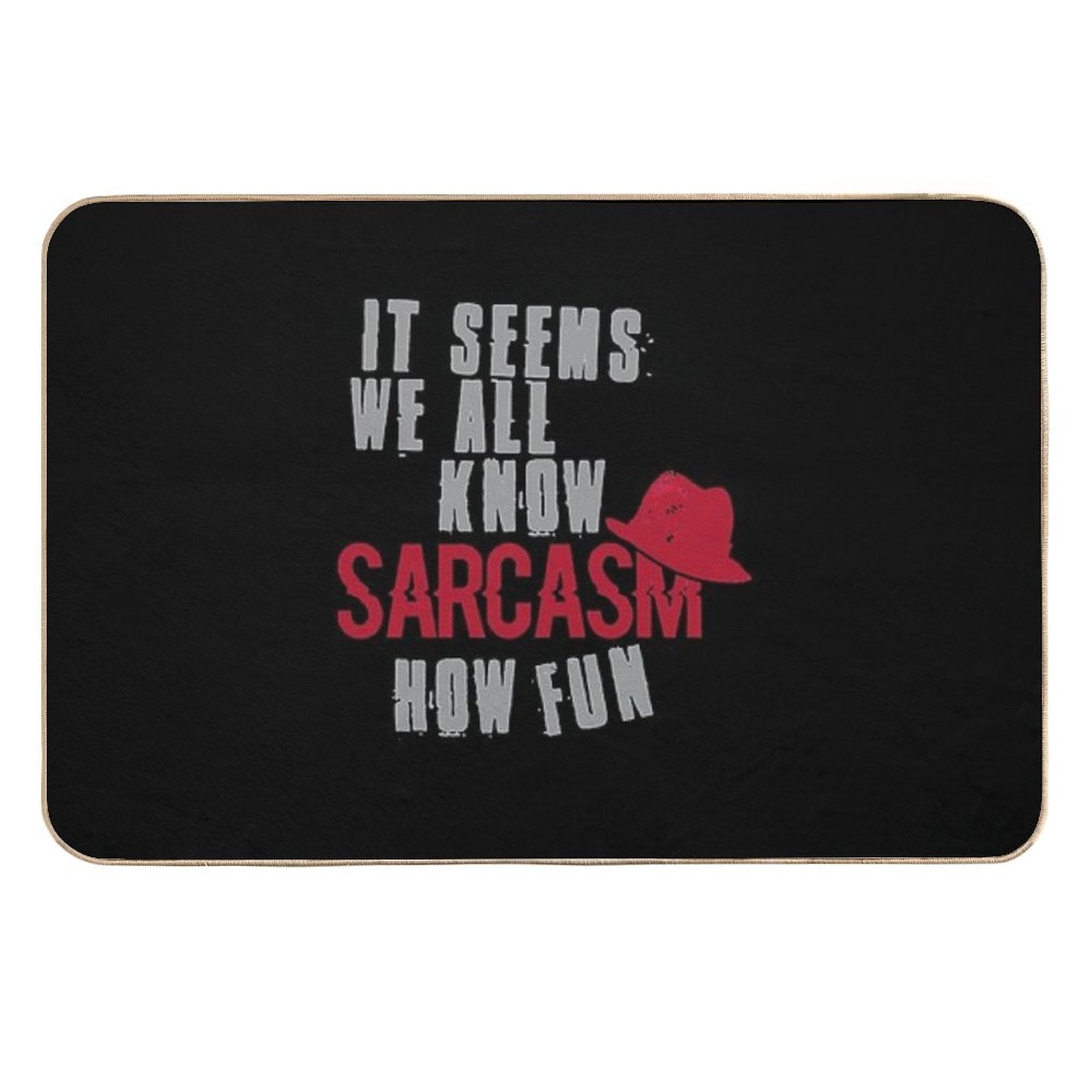 Quote And Red Hat  Anti-Trip Bath Mat