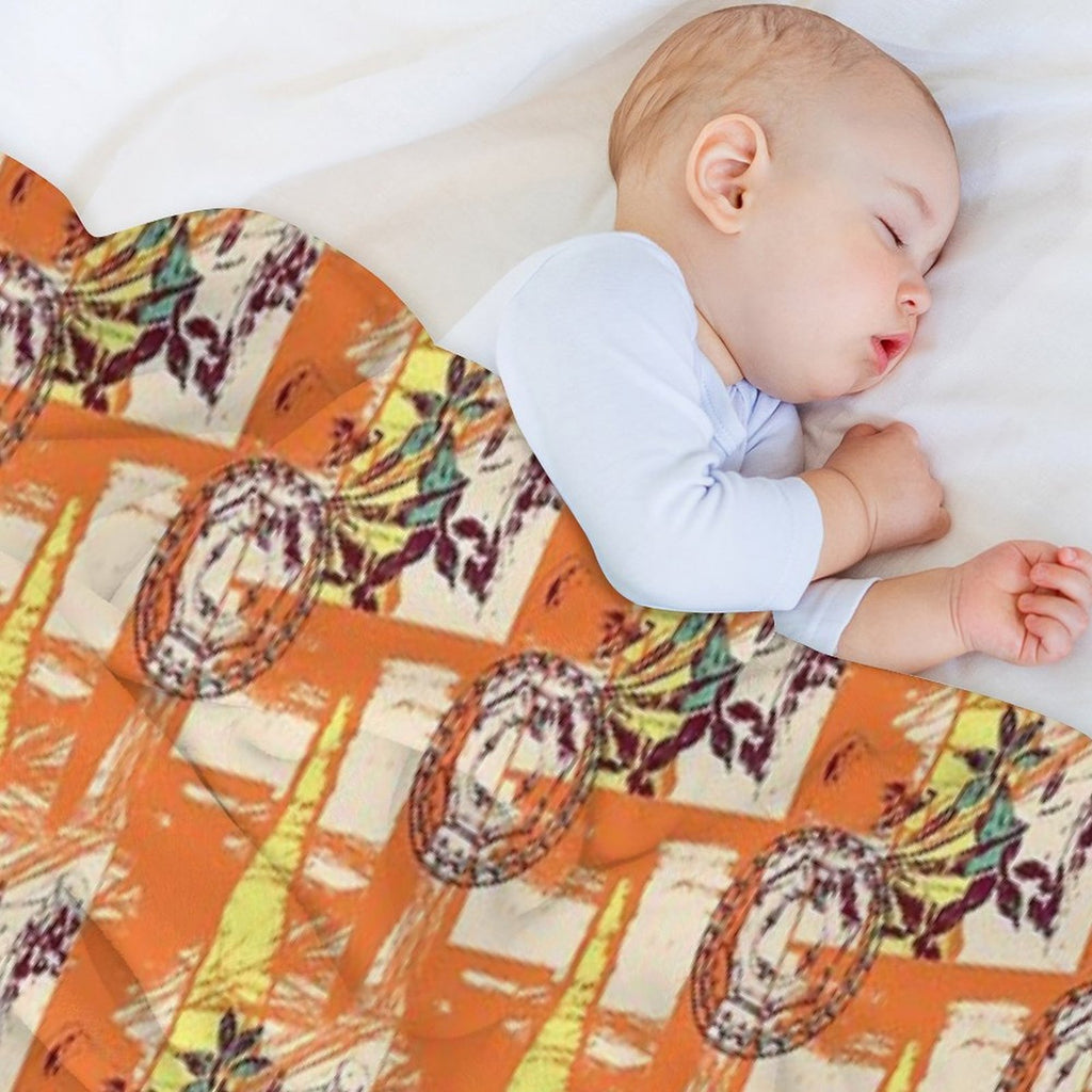 Abstract Flower Pattern Quick-dry Throw Blanket