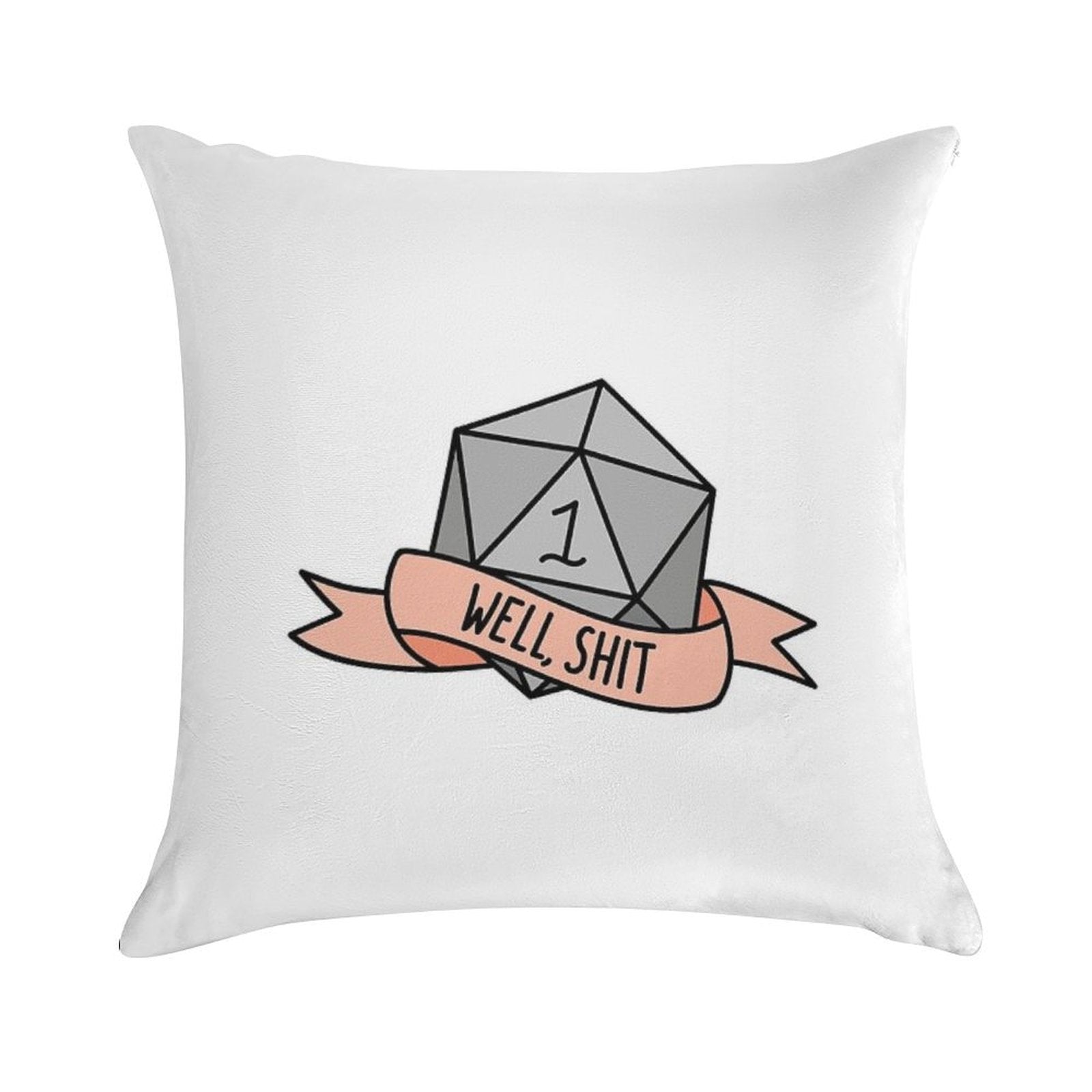 D20 - Well, Shit Soft Bedroom Essential Throw Pillow
