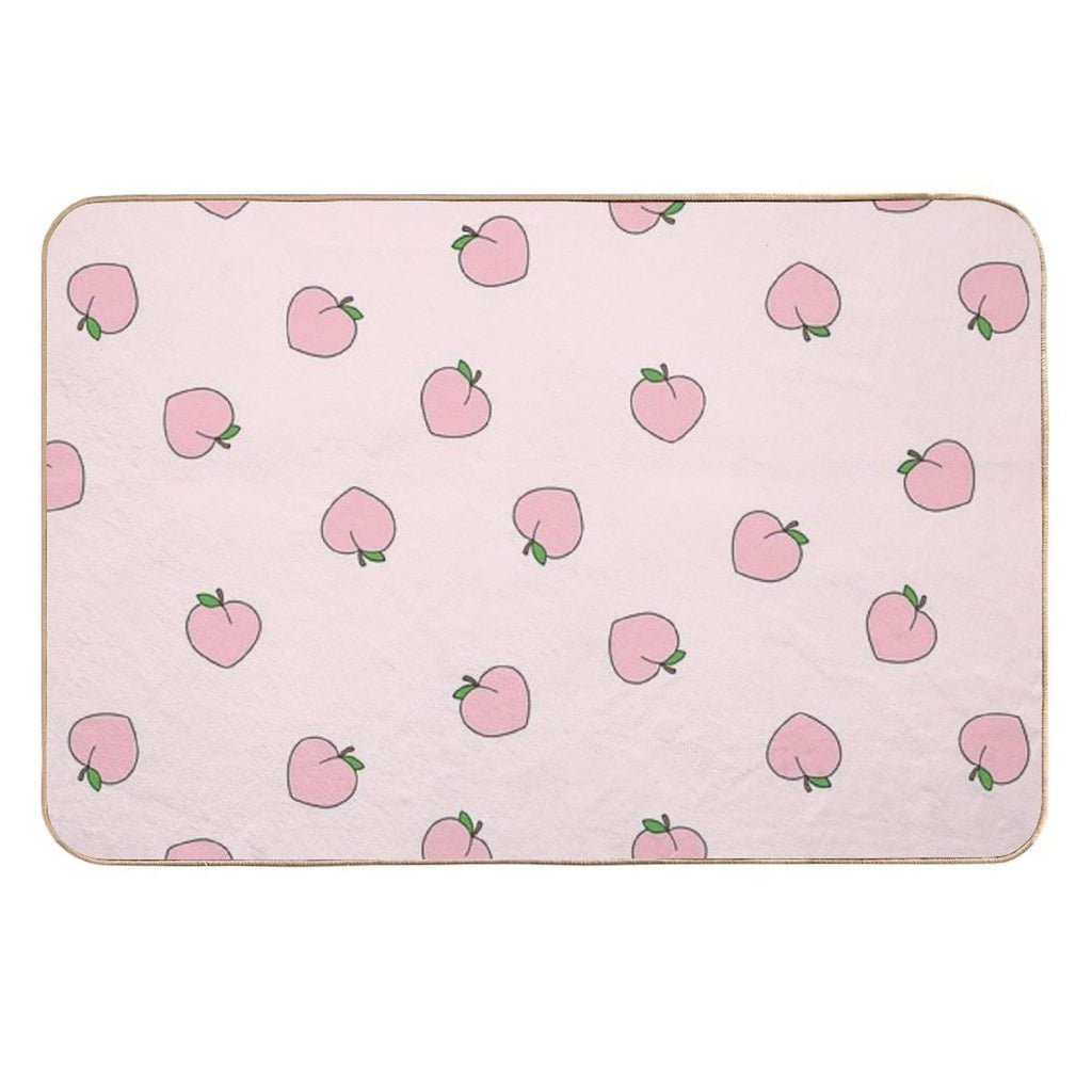 Peach Pattern on Light Pink  Stain-Proof Bath Mat