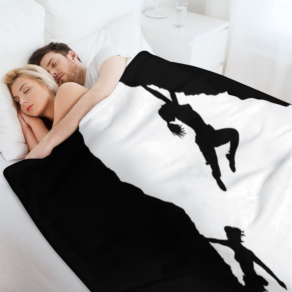 Women Rock Climbing Premium Throw Blanket