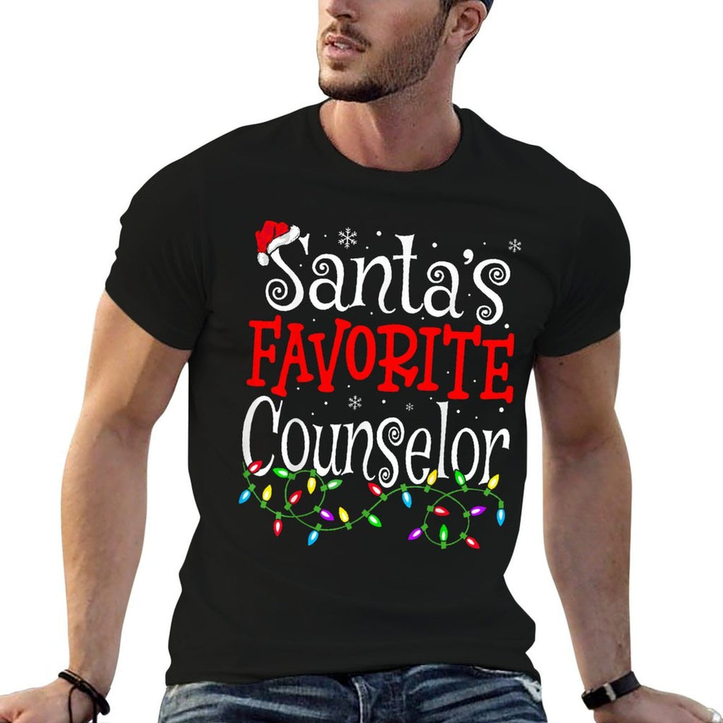 Santa Favorite Counselor Funny Christmas School Counselor Comfortable T-Shirt