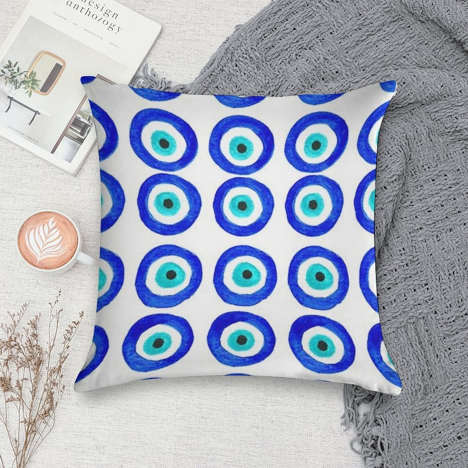 Evil Eye Soft Luxury Feel Throw Pillow