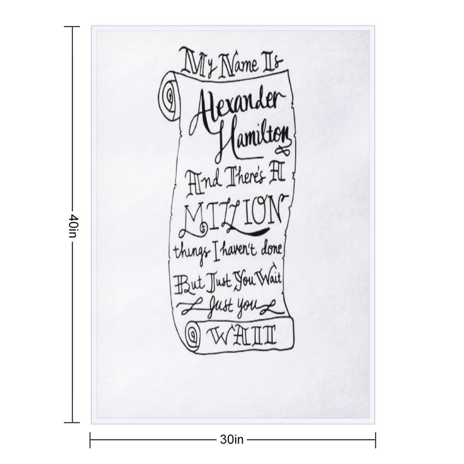 Alexander Hamilton Scroll Versatility Throw Blanket