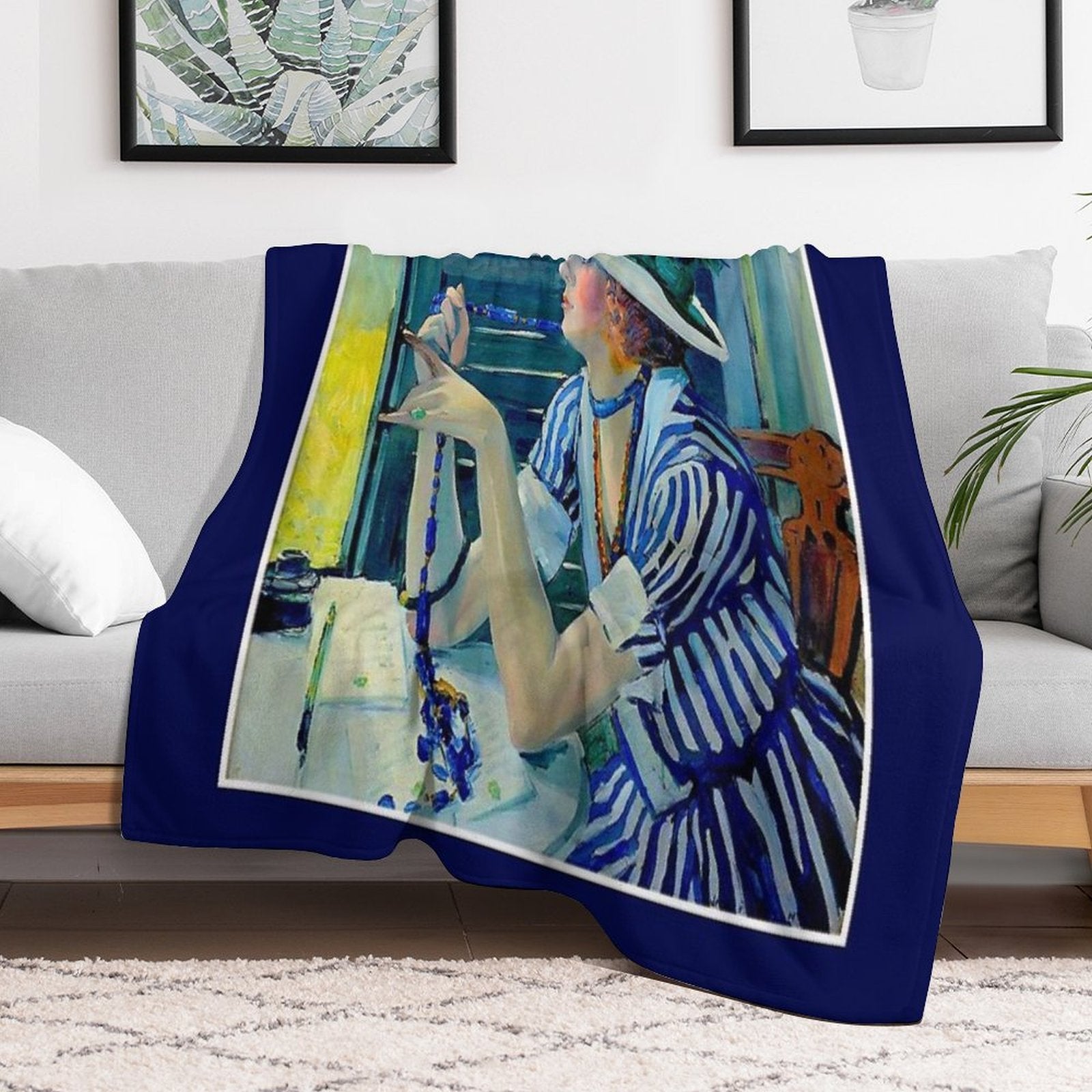 THE ANSWER  Vintage Jane Peterson Oil Painting Print Comfort Throw Blanket