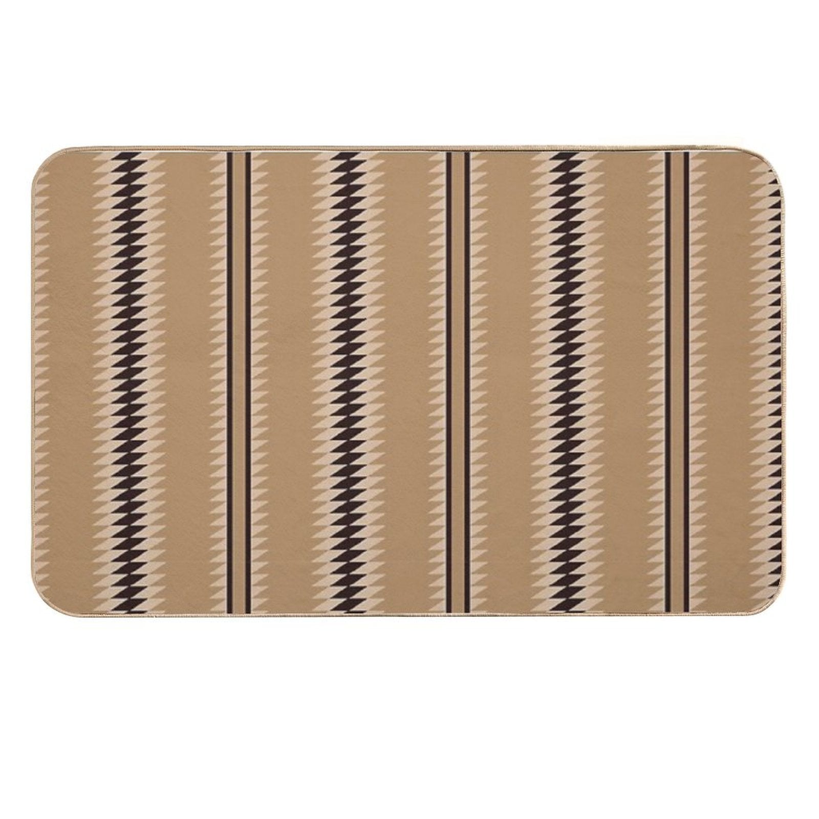 Navajo Stripes Cream And Black  Slip-Resistant Bath Mat