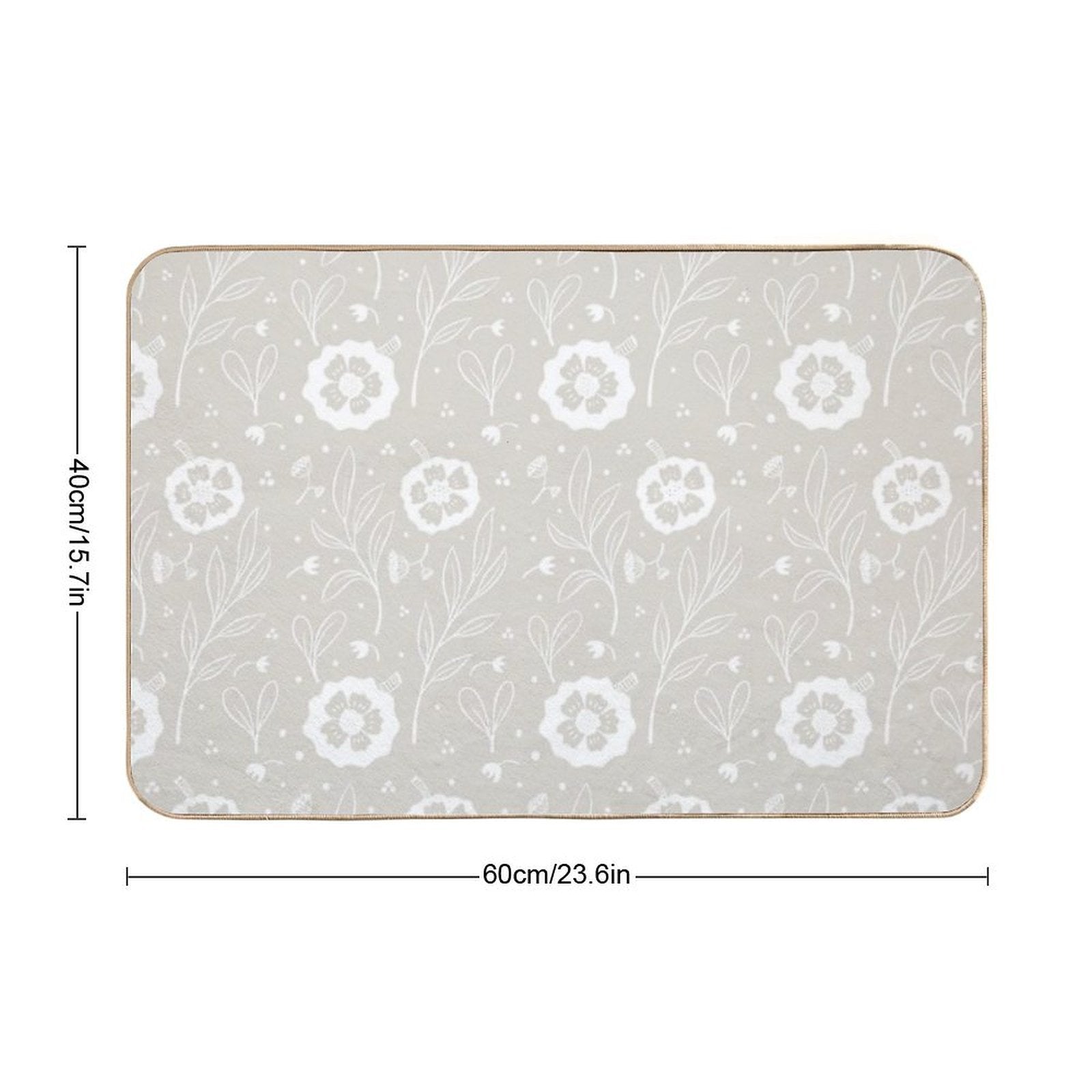 Delicate Doodle Floral Pattern  Absorbent Bath Mat