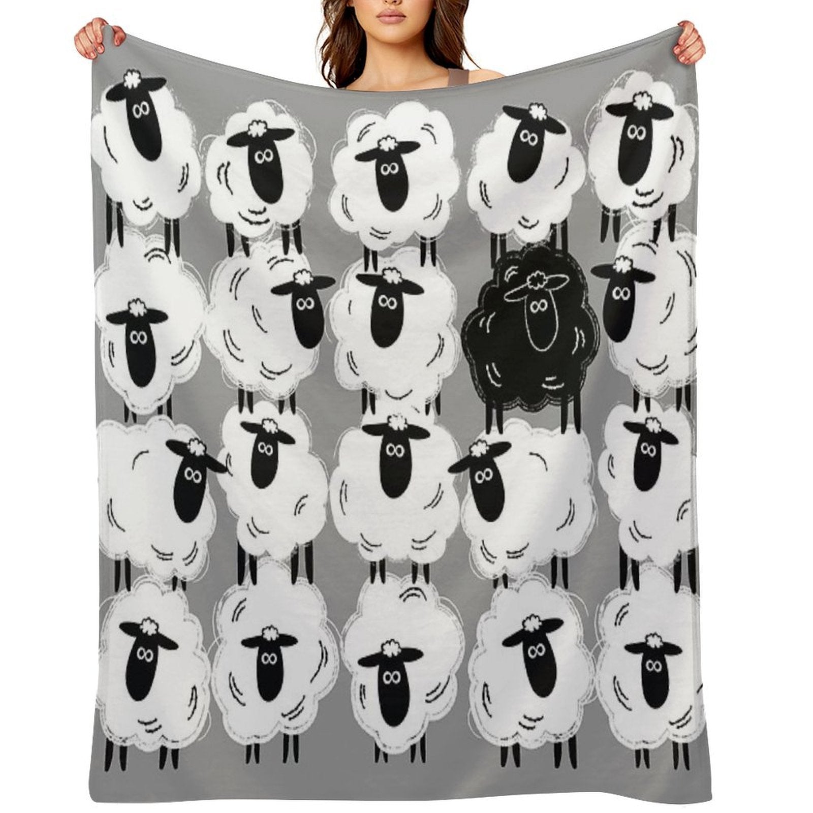 Black Sheep #1 - By Sheep Well Wrinkle-free Throw Blanket