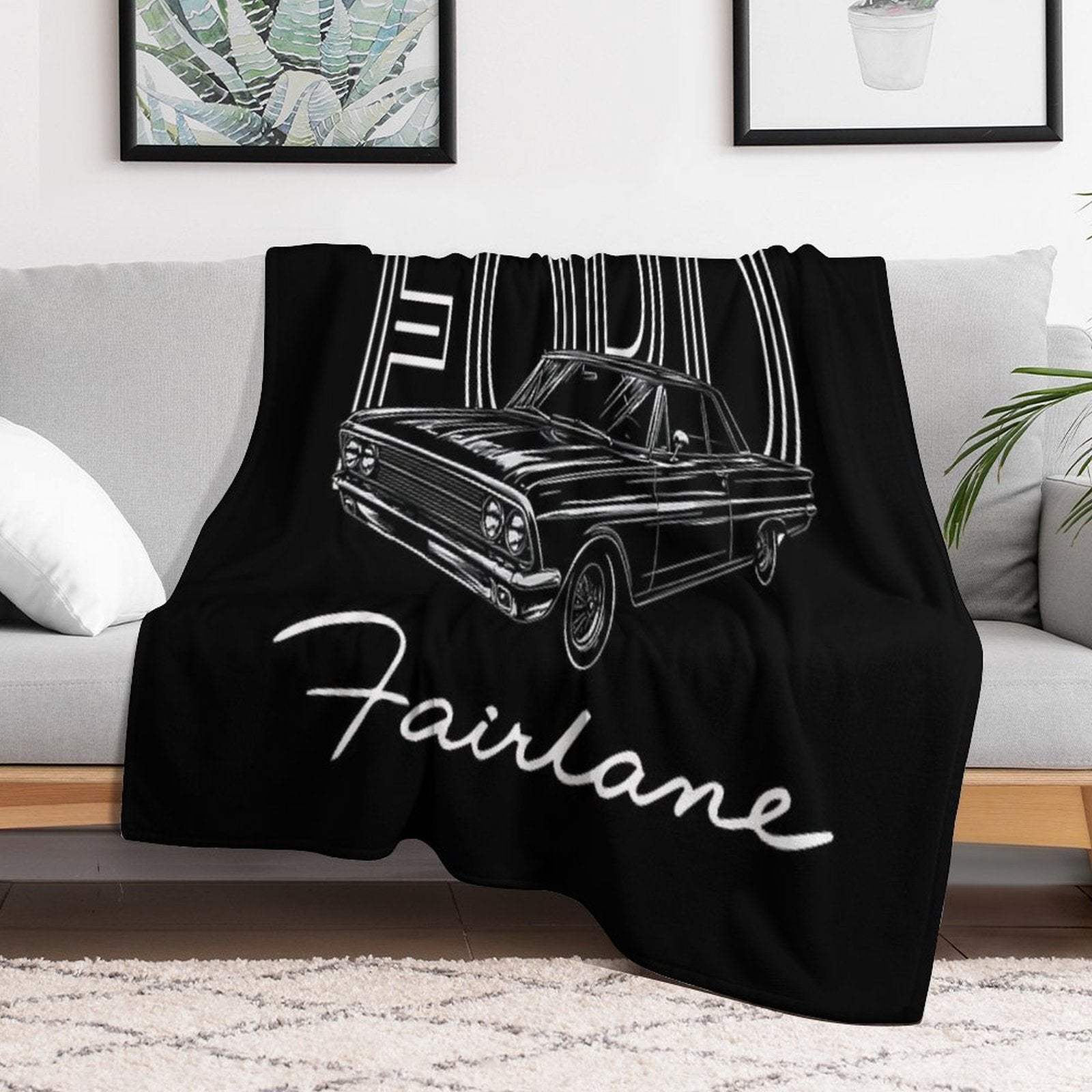 White Fairlane Lightweight Throw Blanket