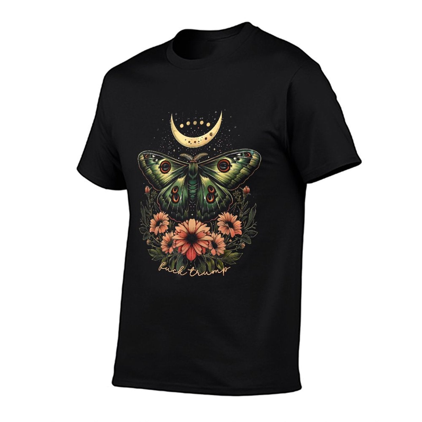 Celestial Luna Moth Subtle Anti Trump  Fade-proof Color T-Shirt