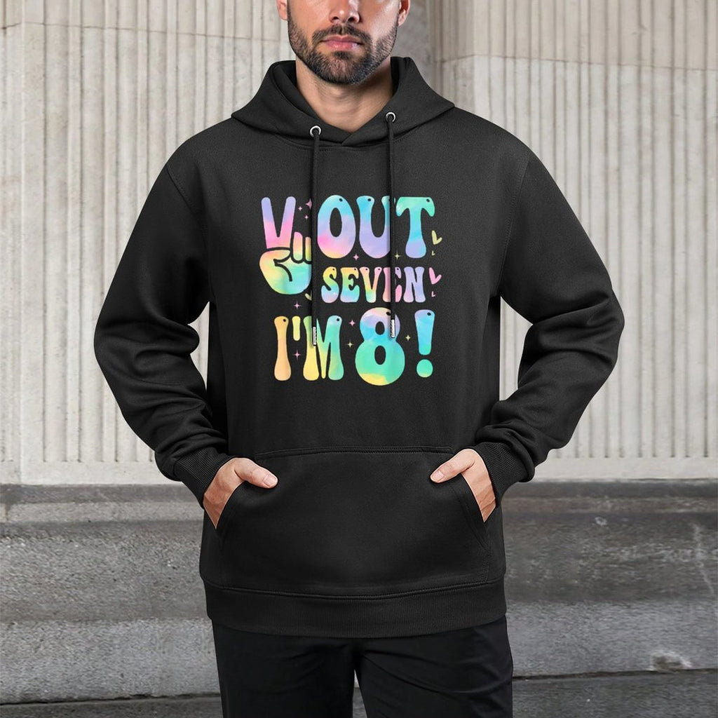 Peace Out Seven I'm 8 Year Old Girl 8th Birthday Tie Dye Unisex Design Hoodie