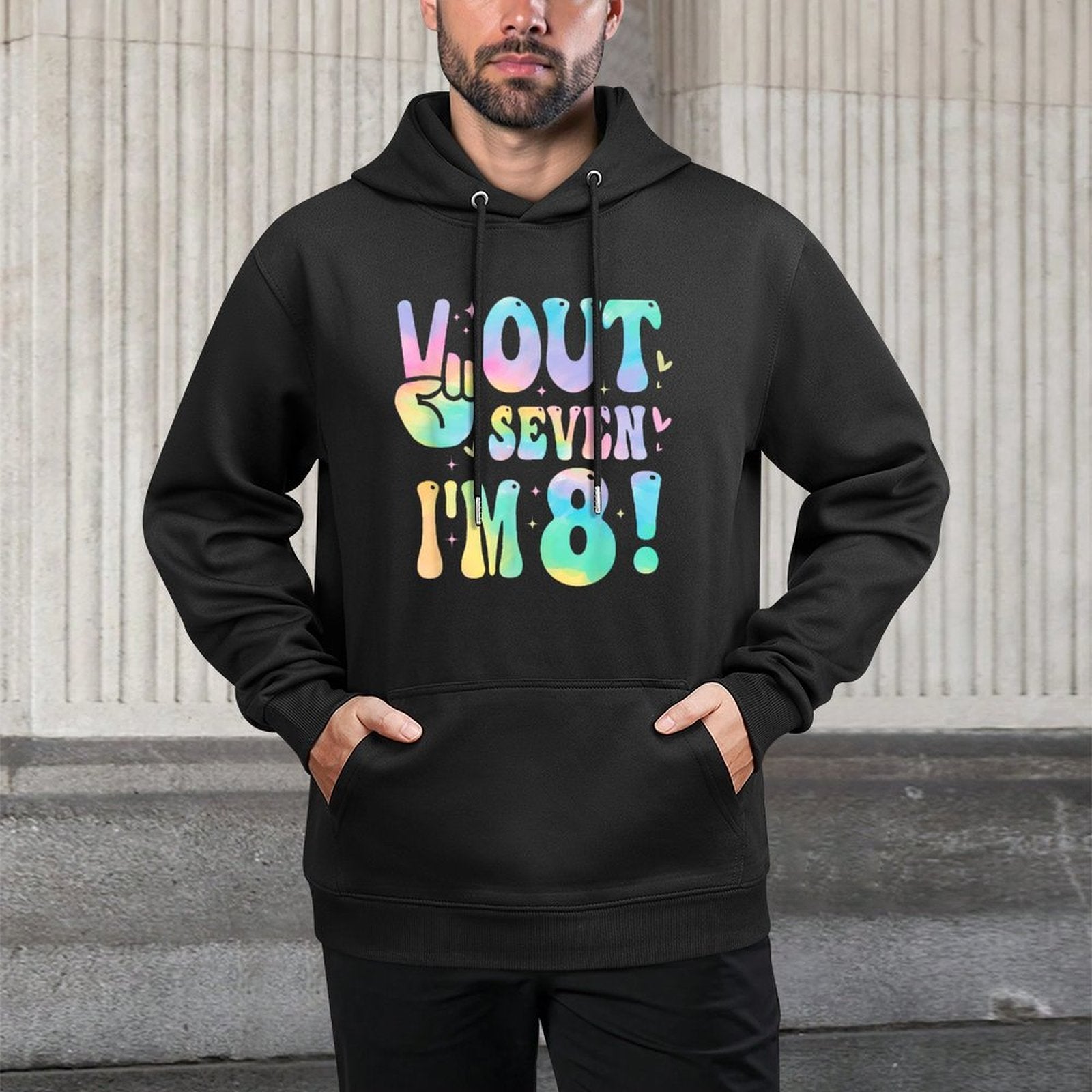 Peace Out Seven I'm 8 Year Old Girl 8th Birthday Tie Dye Unisex Design Hoodie