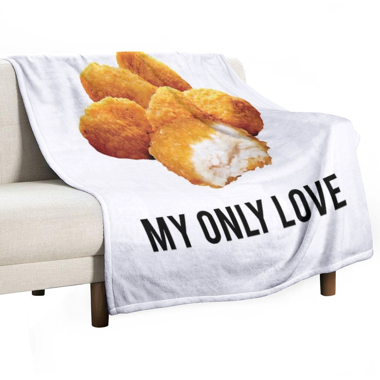 Chicken Nuggets  My Only Love Plush Throw Blanket