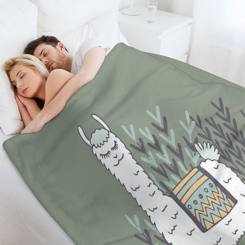 Smug Llama Machine-washable Throw Blanket
