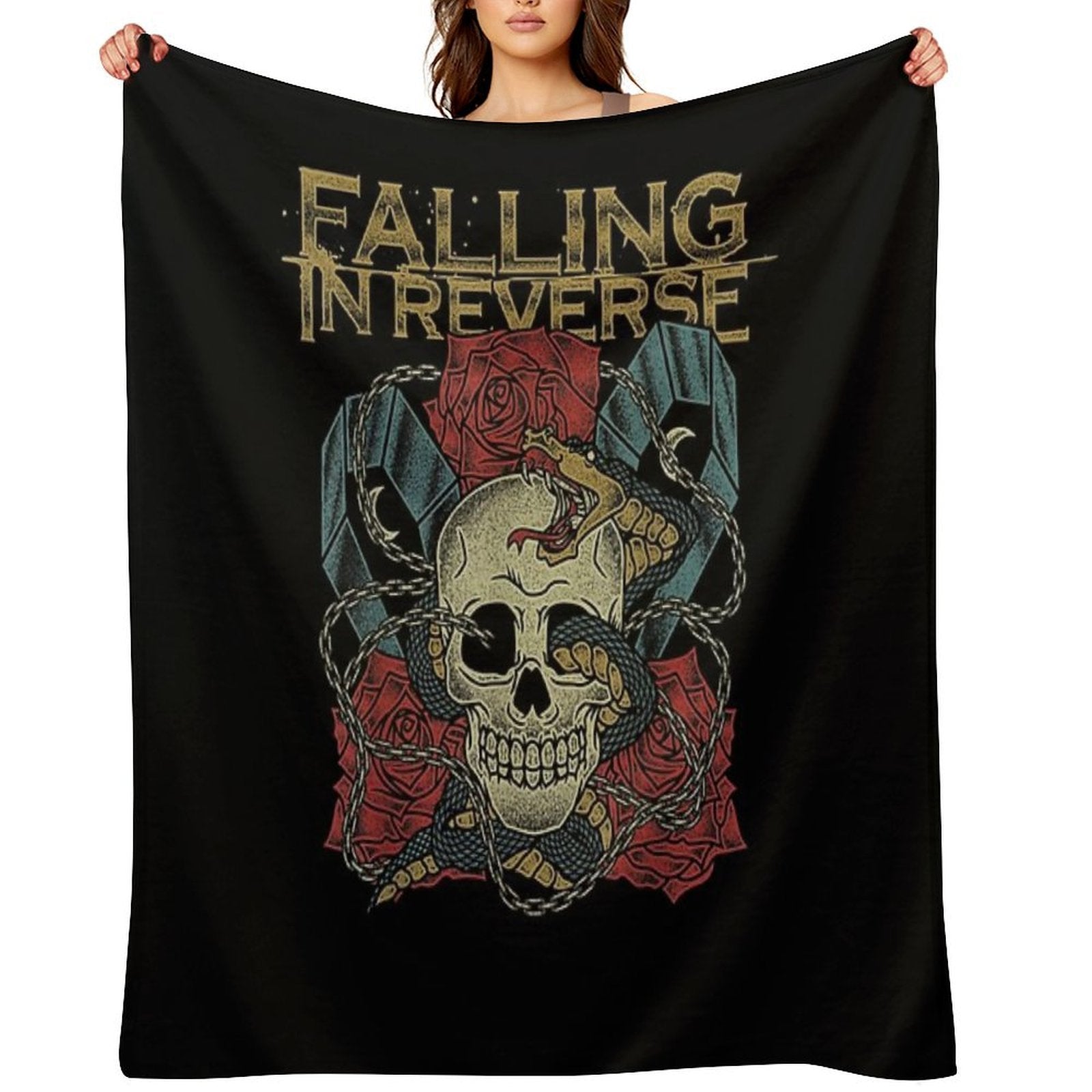 Falling In Reverse - Official Merchandise - The Death Vintage Anti-pilling Throw Blanket