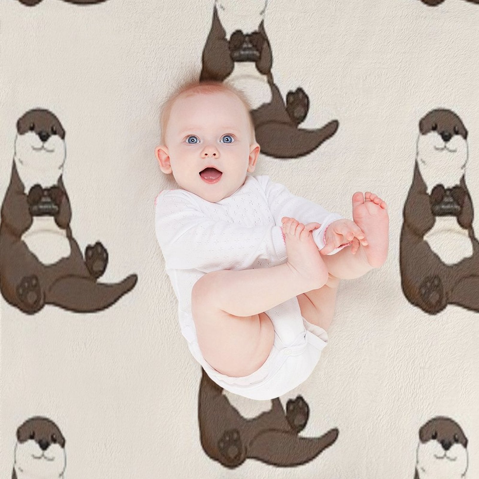 Cute You're My Favorite Rock Otter Plush Throw Blanket