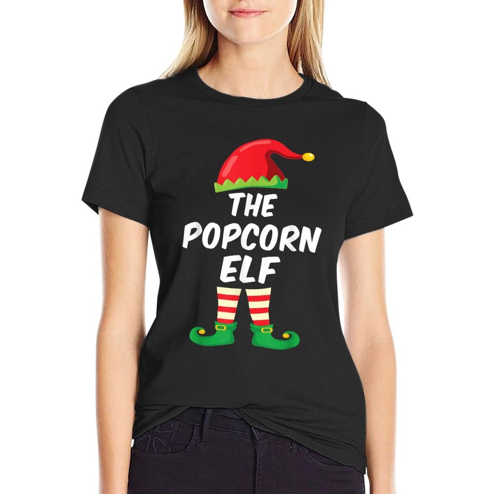 The Popcorn Elf Family Matching Funny Christmas Costume  Moisture-wicking T-Shirt