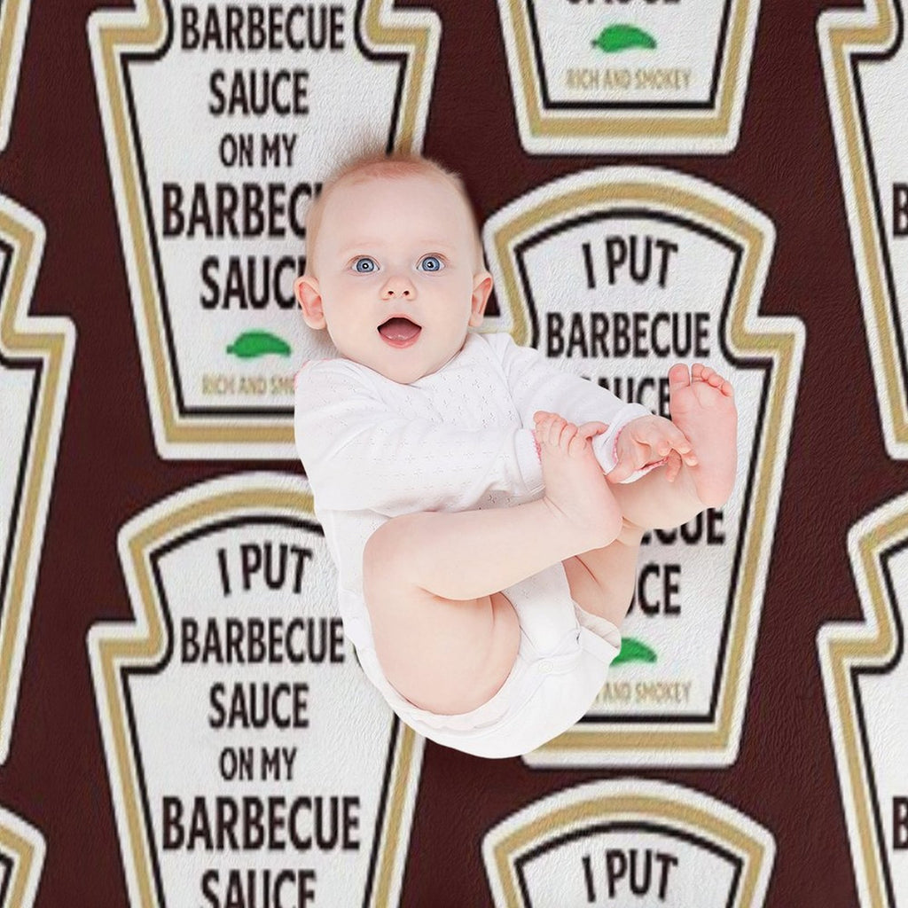 I Put Barbecue Sauce on My Bbq Sauce Machine-washable Throw Blanket