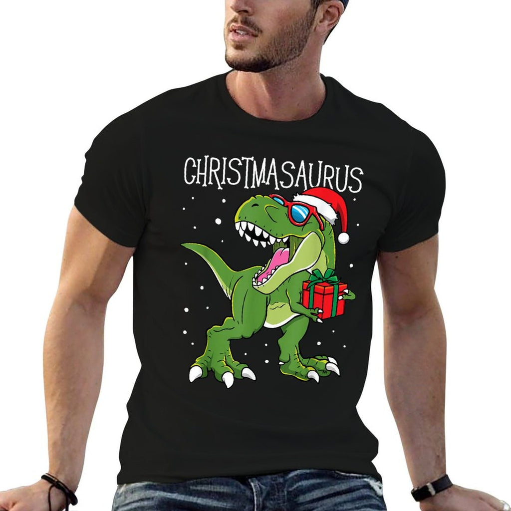 Boys Christmasaurus Christmas Dinosaur Dino Family Matching  Polyester Blend T-Shirt