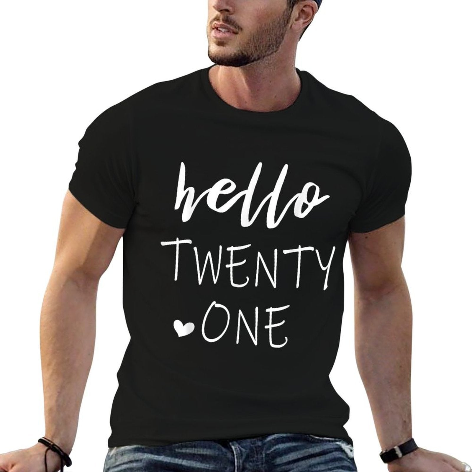 Hello 21 Twenty One Year Old 21st Birthday  Relaxed-fit T-Shirt