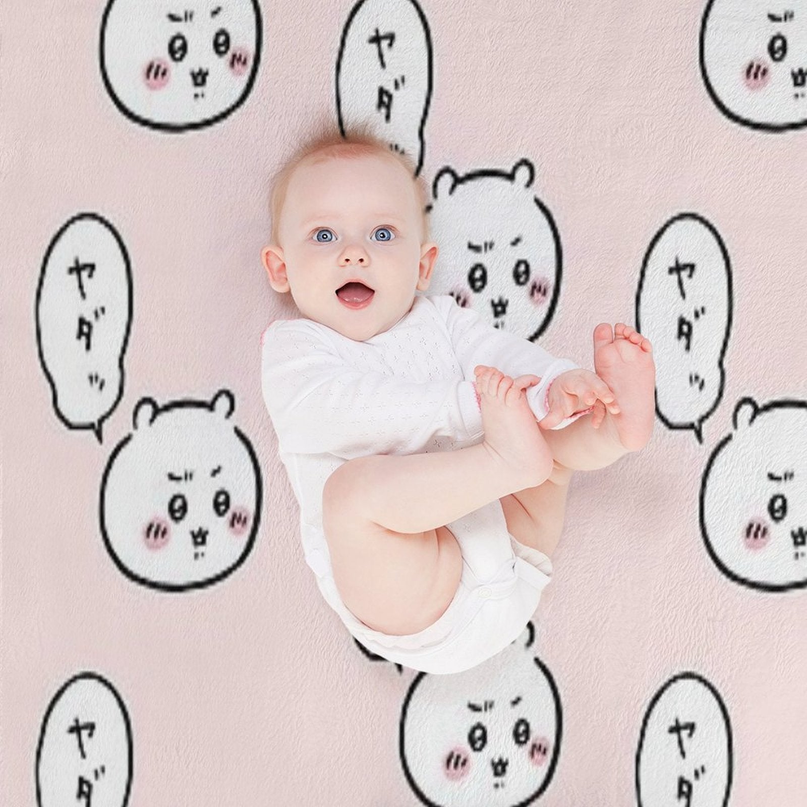 Chiikawa - Yada! No Way ちいかわ  Hachiware Usagi ハチワレ, うさぎ  Cute Kawaii Characters Bear Cat Rabbit Machine-washable Throw Blanket