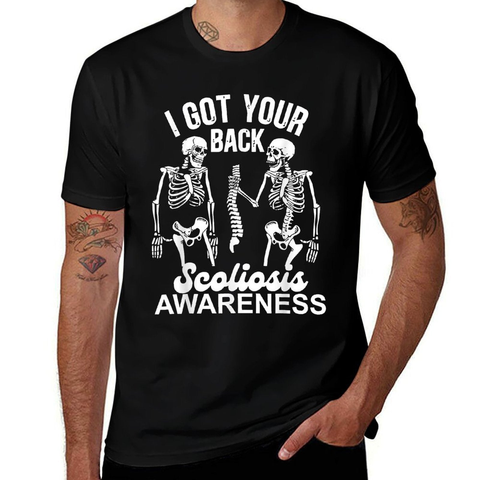 Skeleton I Got Your Back Ortho Life Scoliosis Awareness  Lightweight T-Shirt