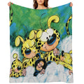 Marsupilami with Family Sleeping Easy Care Throw Blanket