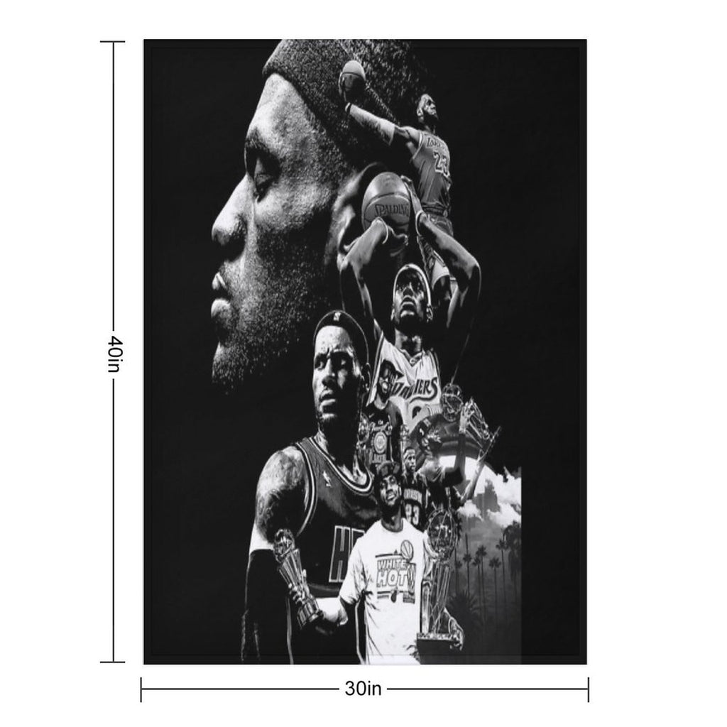 LeBron James 4 Times Champions Basketball Wrinkle-free Throw Blanket